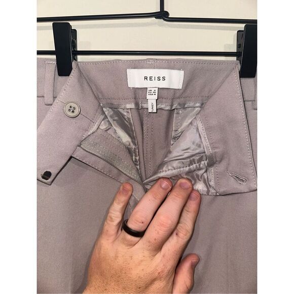 Reiss Joanne Slim Fit Tailored Trousers 8 Womens egg shell - Picture 5 of 6